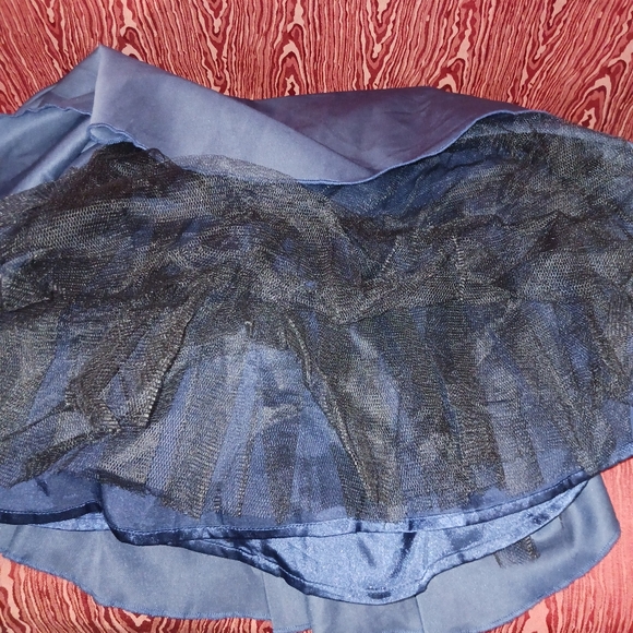 CHI CHI Navy Blue Lace Cap Sleeve Back Zip Pockets Dress Size 12 - Picture 6 of 16